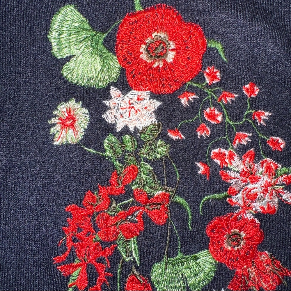 Desigual Knit Fitted Skirt Embroidered Floral Size Small (28x23) - Picture 8 of 10